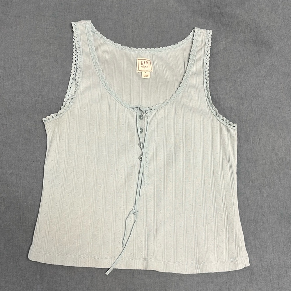DOEN x Gap Pointelle Tank Top in Dublin Blue